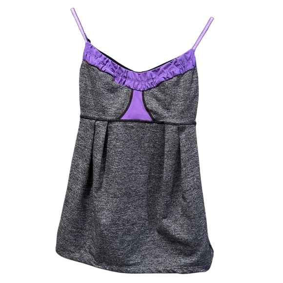 lululemon athletica Tops - Lululemon Yogi Dance Tank Adjustable Straps Gray Purple Women's Size 4